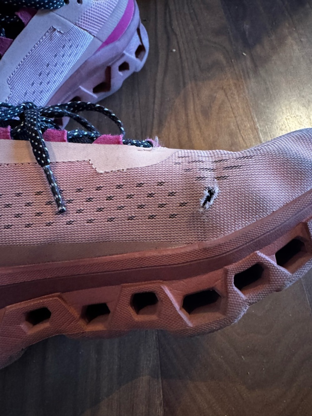 On Cloudmonster Women's Peach & Hot Pink Running Shoes - Picture 5 of 6